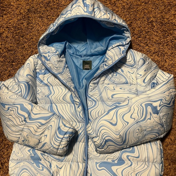 Blue marbled puffer coat from Target - Picture 1 of 2